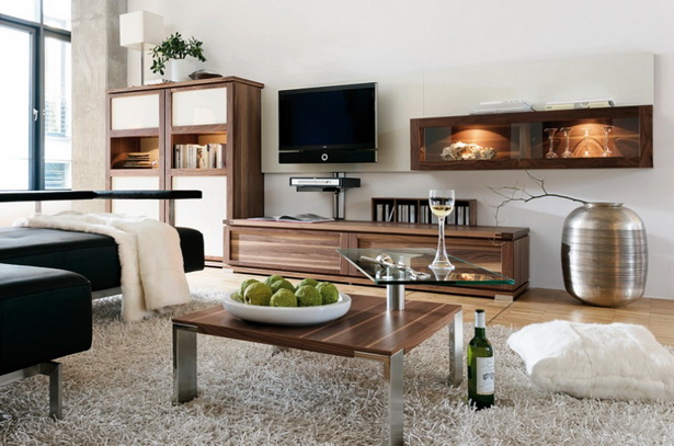 Modern fából készült bútorok nappali