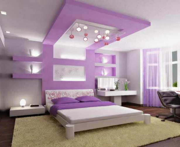 Hálószoba fehér lila