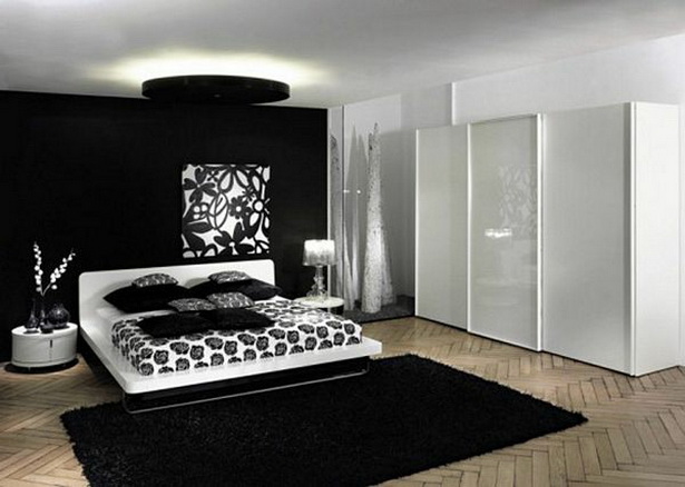 Fekete fehér hálószoba