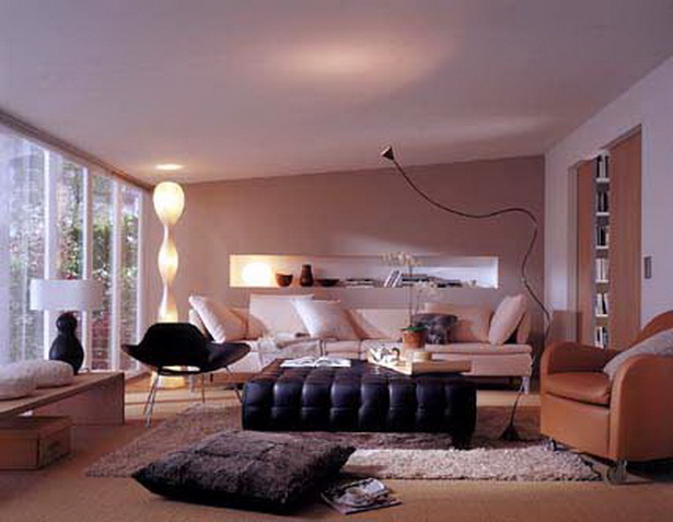 wandfarbe-wohnzimmer-53-4 Fal színes nappali