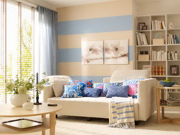 wandfarben-wohnzimmer-ideen-14-6 Fali színek nappali ötletek
