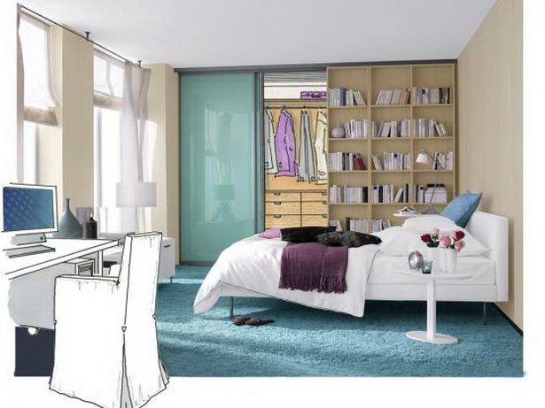 wohn-schlafzimmer-einrichtungsideen-78-13 Nappali hálószoba bútor ötletek