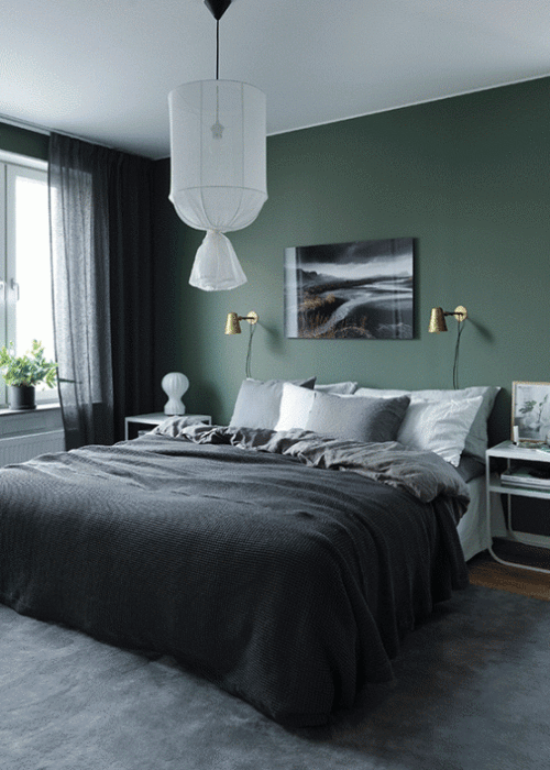 schlafzimmer-grune-wand-12 Hálószoba zöld fal