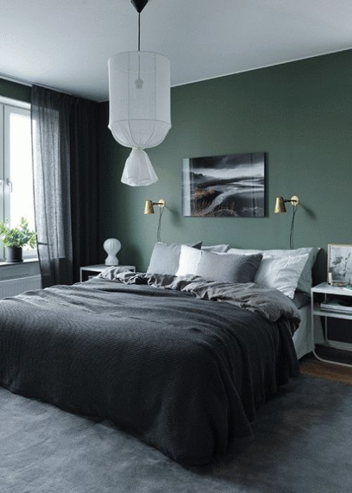 schlafzimmer-wandfarbe-grun-16 Hálószoba fal színe zöld