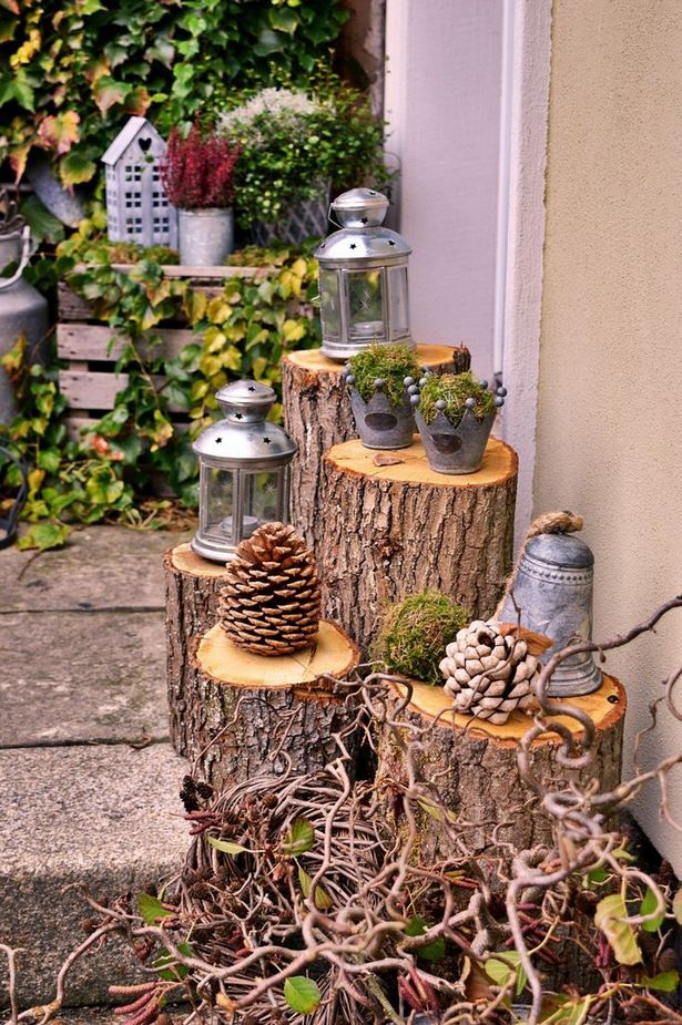 gartendeko-aus-baumstamm-65 Kerti dekoráció fa törzsből