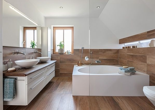 Fürdőszoba modern fa