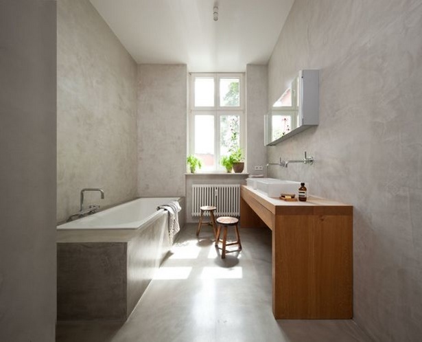 Modern fürdőszoba tervezés csempe nélkül