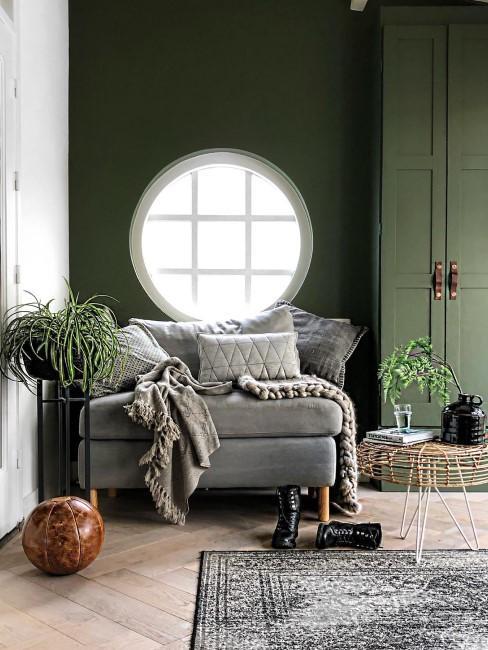 wandgestaltung-wohnzimmer-grun-41_13 Nappali design zöld