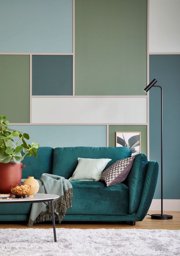 wandgestaltung-wohnzimmer-grun-41_16 Nappali design zöld