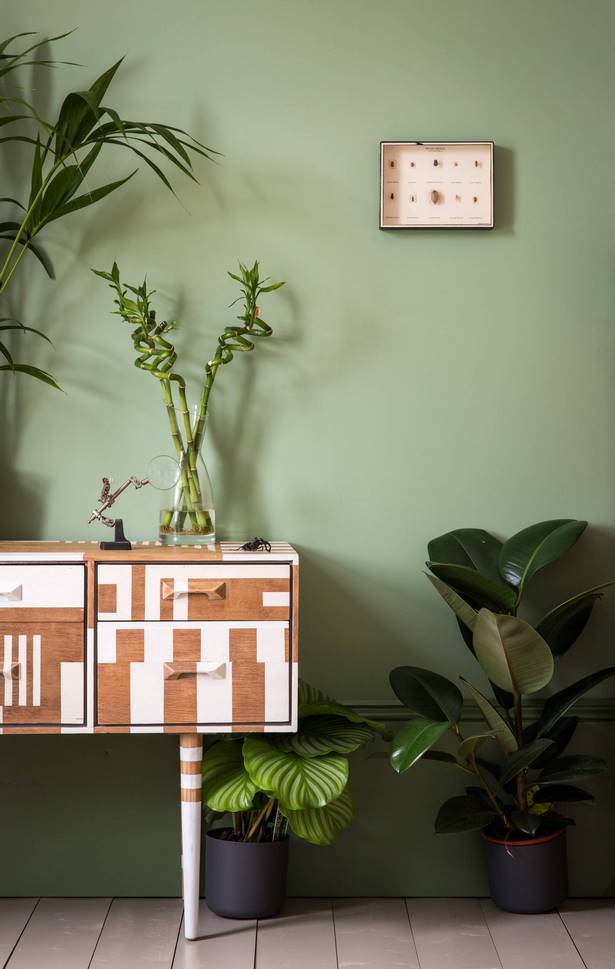 wandgestaltung-wohnzimmer-grun-41_3 Nappali design zöld