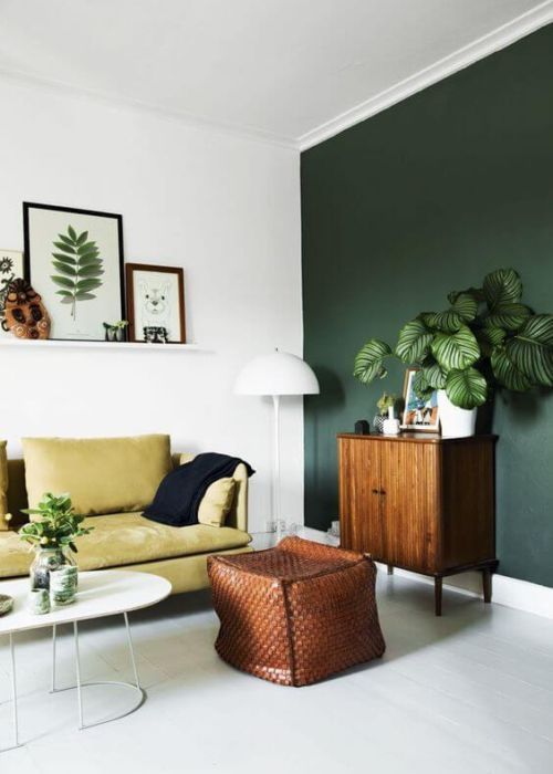 wandgestaltung-wohnzimmer-grun-41_9 Nappali design zöld