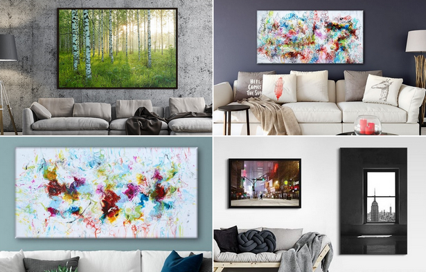 schone-wandbilder-wohnzimmer-001 Gyönyörű nappali falfestmények