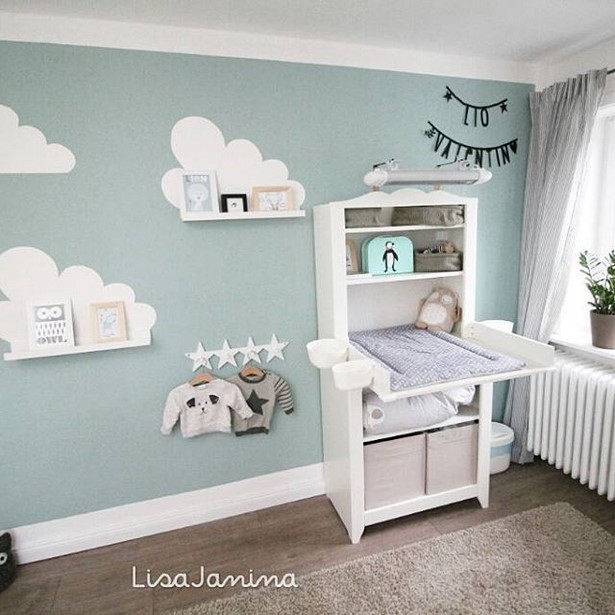 wandfarbe-babyzimmer-ideen-40_6 Fali színes baba szoba ötletek