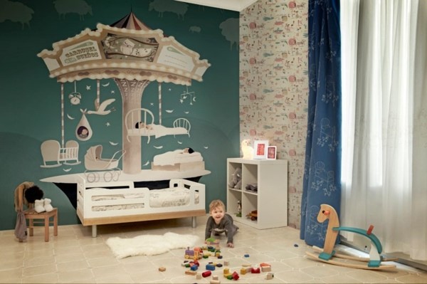wandgestaltung-babyzimmer-ideen-98_16 Fali tervezés baba szoba ötletek