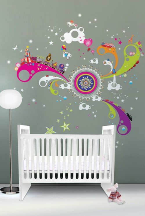 wandgestaltung-babyzimmer-ideen-98_9 Fali tervezés baba szoba ötletek