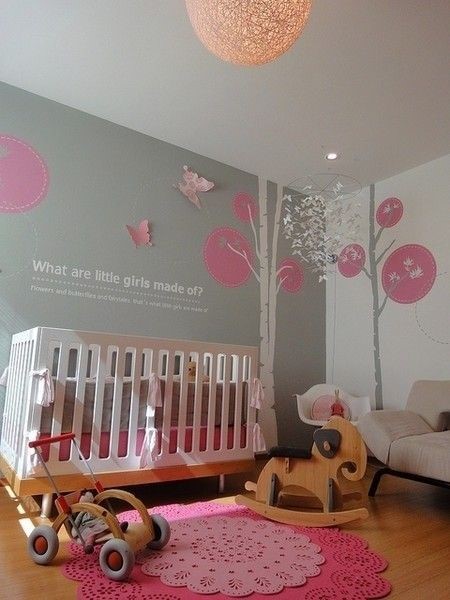wandgestaltung-babyzimmer-mdchen-00_5 Fali tervezés baba szoba lány
