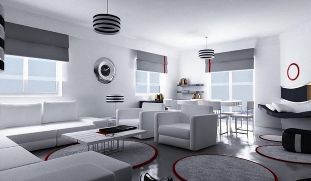 wohnzimmer-gestalten-grau-weiss-50 Design nappali szürke fehér