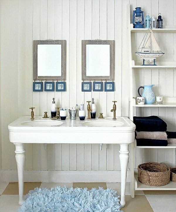 Fürdőszoba dekoráció kék
