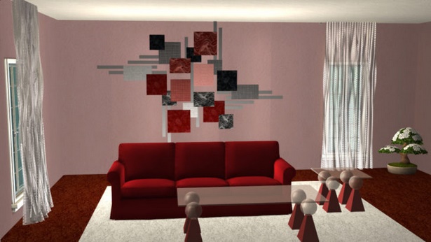 wanddekoration-wohnzimmer-ideen-49_19 Fali dekoráció nappali ötletek