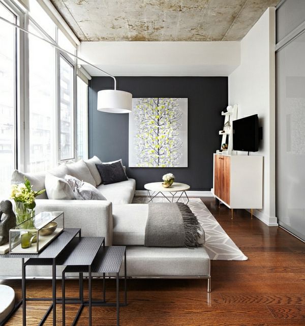 farbgestaltung-wohnzimmer-grau-91_13 Színes design nappali szürke