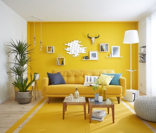 gelbe-wandfarbe-wohnzimmer-50_11 Sárga fal színes nappali