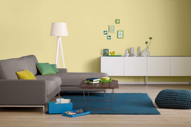 gelbe-wandfarbe-wohnzimmer-50_14 Sárga fal színes nappali