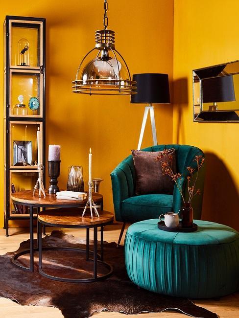 gelbe-wandfarbe-wohnzimmer-50_4 Sárga fal színes nappali