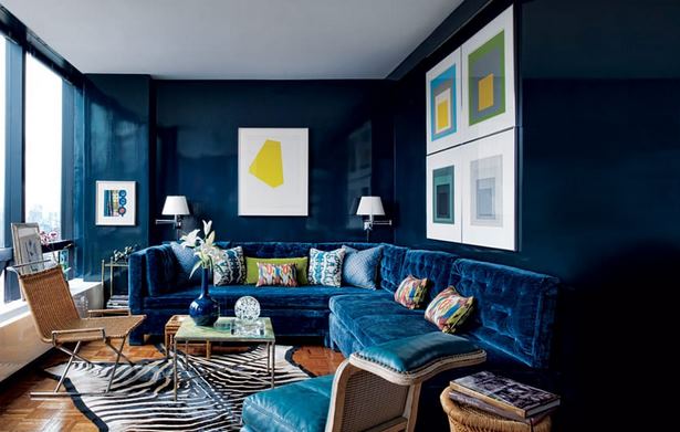 wandfarbe-blau-wohnzimmer-35_11 Fal színe kék nappali