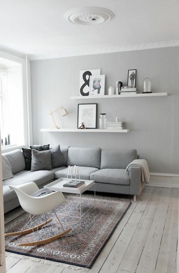 wandfarbe-grau-wohnzimmer-74 Fal színe szürke nappali