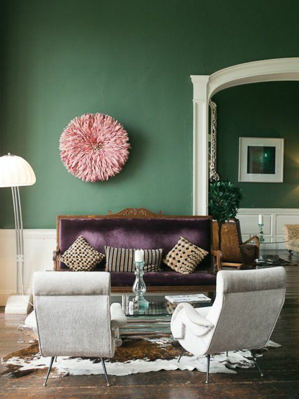 wandfarbe-grun-wohnzimmer-88_13 Fal színe zöld nappali