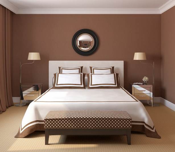 wandfarbe-schlafzimmer-braune-mobel-75_10 Fal színes hálószoba barna bútorok