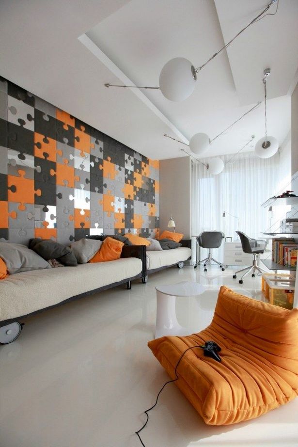 wohnzimmer-grau-orange-25_6 Nappali szürke narancs