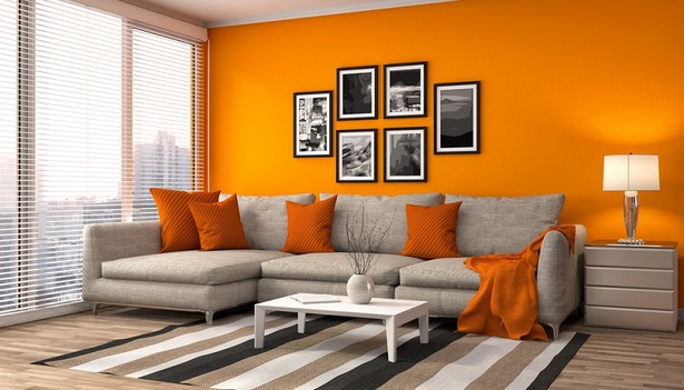 wohnzimmer-grau-orange-25_9 Nappali szürke narancs