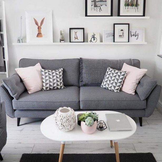 wohnzimmer-ideen-graues-sofa-42_15 Nappali ötletek szürke kanapé