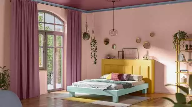 rote-wandfarbe-im-schlafzimmer-15-1 Piros fal színe a hálószobában