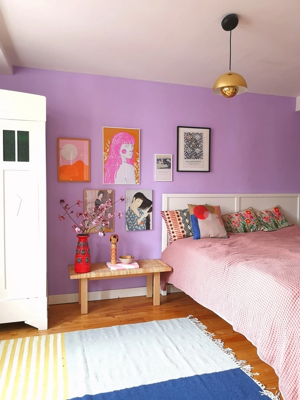 schlafzimmer-flieder-streichen-55-1 Hálószoba lila festék