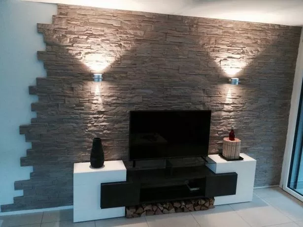 wandgestaltung-mit-steinen-im-wohnzimmer-44-1 Fal design kövekkel a nappaliban