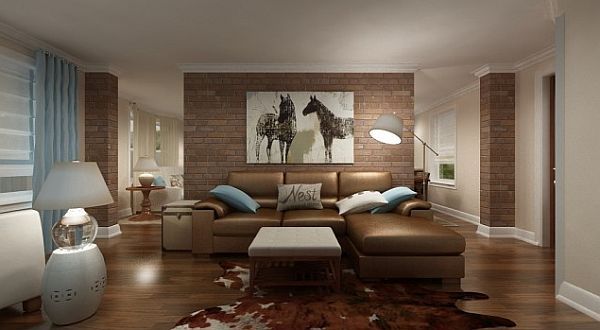 wohnzimmer-ideen-braune-couch-60_10 Nappali ötletek Barna Kanapé