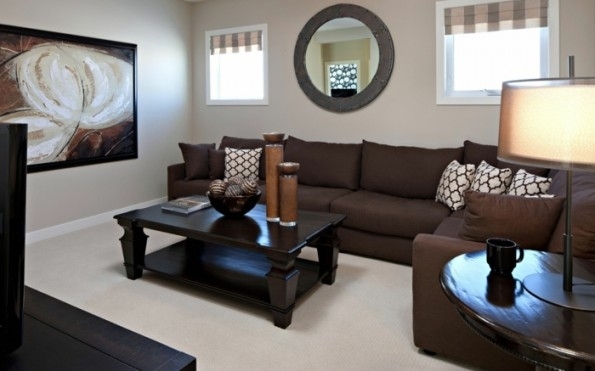 wohnzimmer-ideen-braune-couch-60_11 Nappali ötletek Barna Kanapé