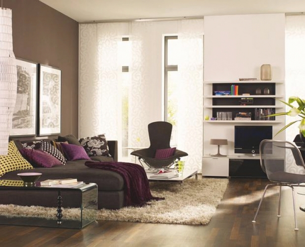wohnzimmer-ideen-braune-couch-60_17 Nappali ötletek Barna Kanapé
