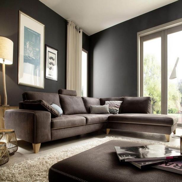 wohnzimmer-ideen-braune-couch-60_5 Nappali ötletek Barna Kanapé