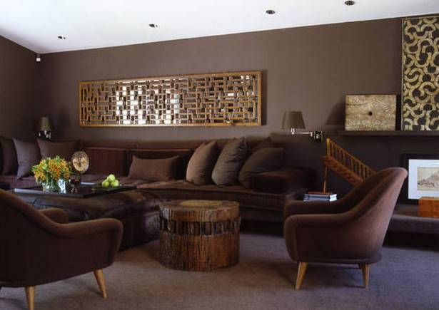 wohnzimmer-ideen-braune-couch-60_6 Nappali ötletek Barna Kanapé