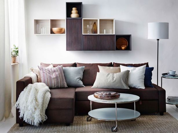 wohnzimmer-ideen-braune-couch-60_7 Nappali ötletek Barna Kanapé