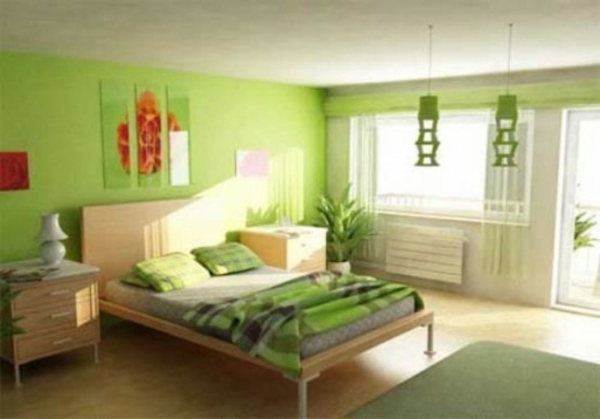 Hálószoba dekoráció zöld