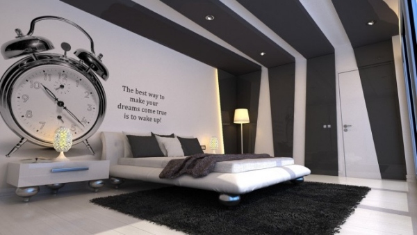 schlafzimmer-schwarz-wei-deko-96 Hálószoba fekete fehér dekoráció