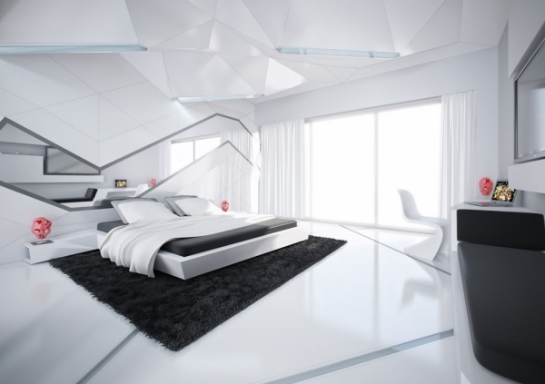 schlafzimmer-schwarz-wei-gestalten-83 Design Hálószoba Fekete fehér