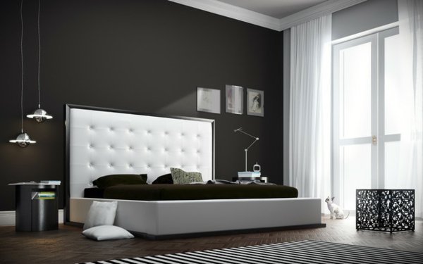 schlafzimmer-schwarz-wei-gestalten-83_16 Design Hálószoba Fekete fehér