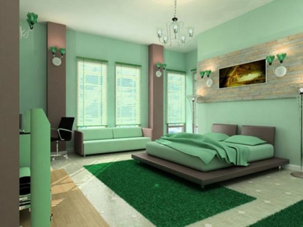 wandgestaltung-farbe-schlafzimmer-52_2 Fal tervezés színes hálószoba