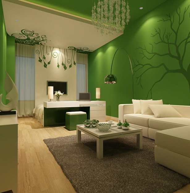 wohnzimmer-ideen-grn-44_5 Nappali ötletek zöld