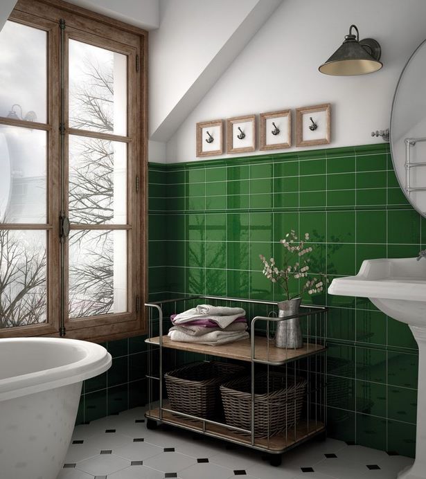Fürdőszoba csempe zöld